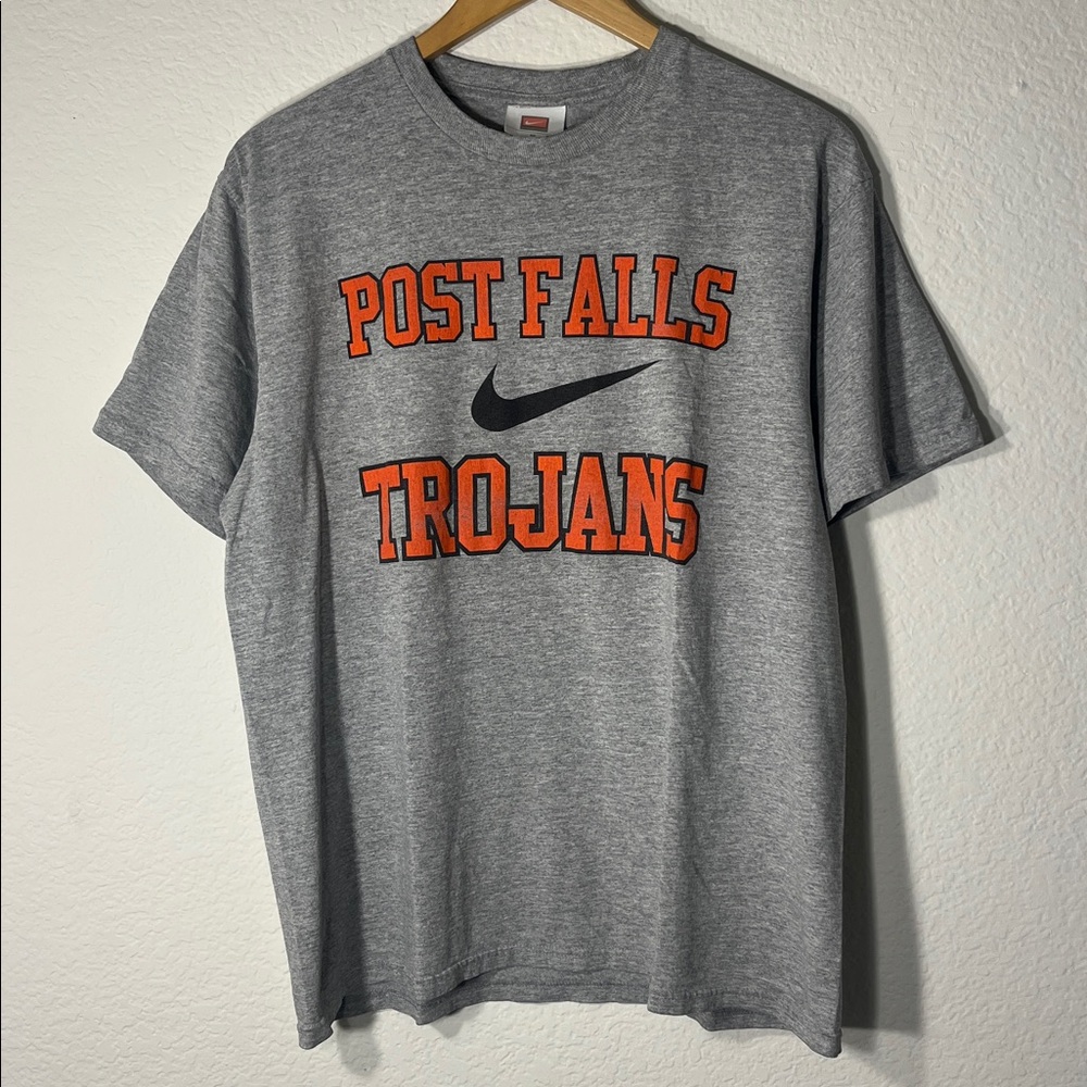Nike Gray T-Shirt with Orange Post Falls‎ Trojans